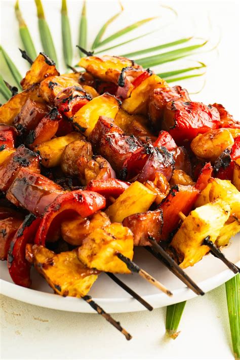 Grilled Shrimp Pineapple Kebobs with Ham - The Delicious Spoon