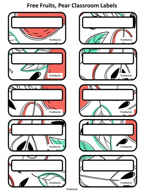 Free Fruits, Pear Bulletin Board Decorations and Craft Printables #245