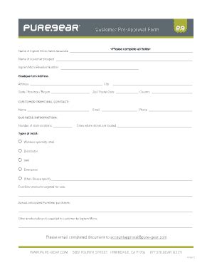 Fillable Online Customer Pre-Approval Form Fax Email Print - pdfFiller