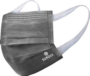 Surgile SMS-75-IL-NP-(100-Steel Grey) Water Resistant Surgical Mask ...