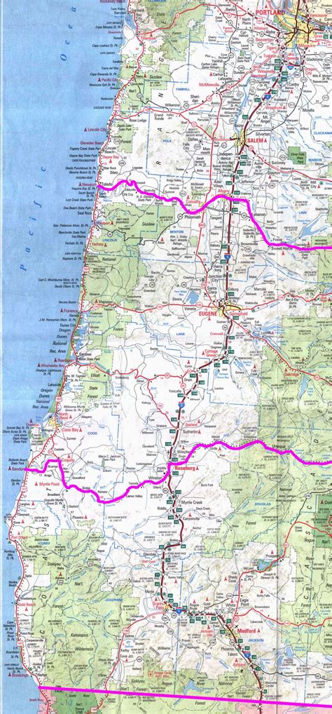 California And Oregon Coast Map - map of california oregon and washington state