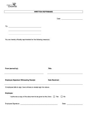 Reprimand Form - Fill and Sign Printable Template Online