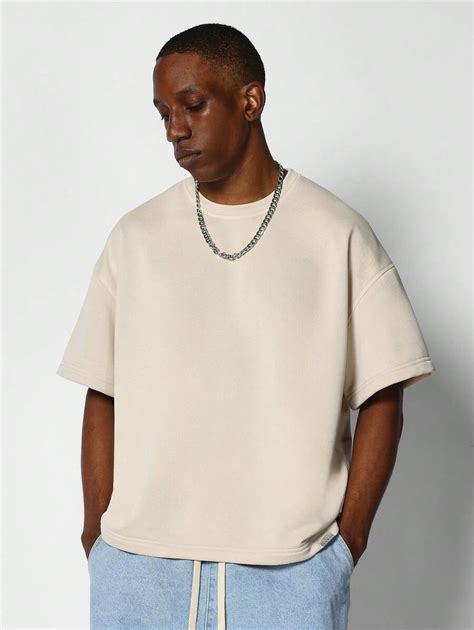 SUMWON Boxy Fit Short Sleeve Heavyweight Essential Tee | SHEIN USA