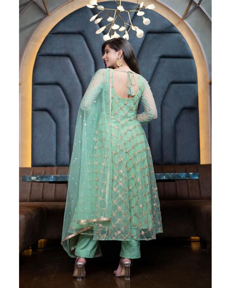 Festival Dress - Buy Mint Green Anarkali Set | Label Shaurya Sanadhya