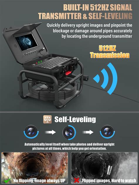 Buy Anysun Sewer Inspection Camera Self-Leveling 512Hz Sonde Meter ...