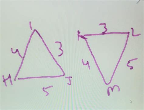 is triangle HiJ congruent to KLM? - Brainly.in