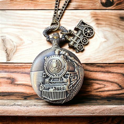 Steam Train Pocket Watch – Black Metal Mercantile