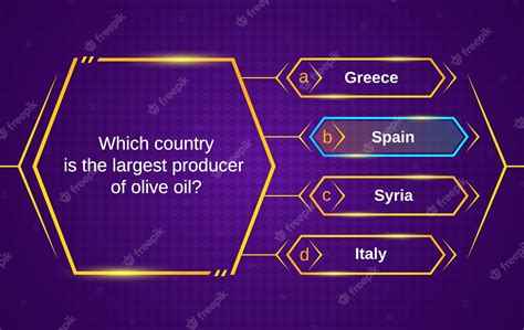 Quiz template with question and answer option | Premium Vector