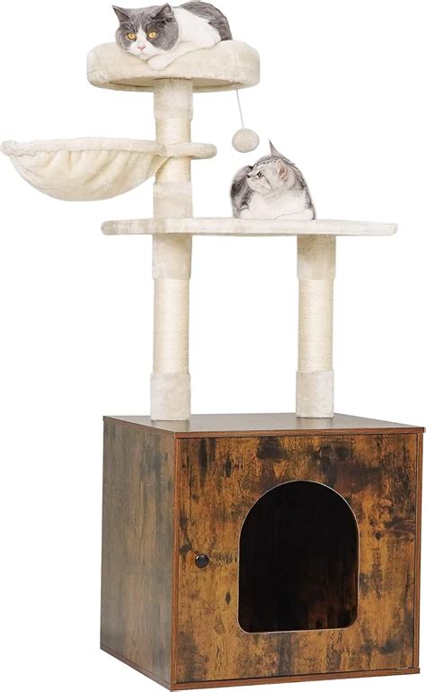 Buy Herture Cat Litter Box Enclosure Hidden Litter Box Furniture with ...