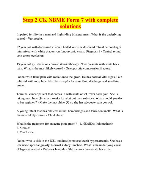 SOLUTION: Step 2 ck nbme form 7 with complete solutions - Studypool