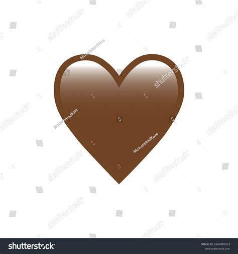 Brown Heart Emoji Isolated On White Stock Vector (Royalty Free ...