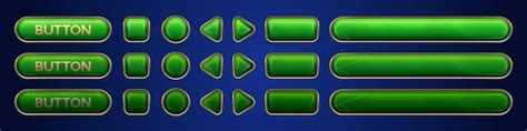 Green ui vector button animation for game interface | Free Vector