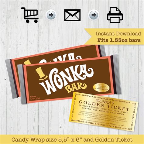 Free Printable Wonka Bar Wrapper - Printable Chart Template