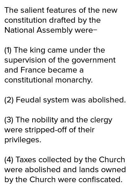 [Solved] List the main features of French constitution of 1791 - Brainly.in