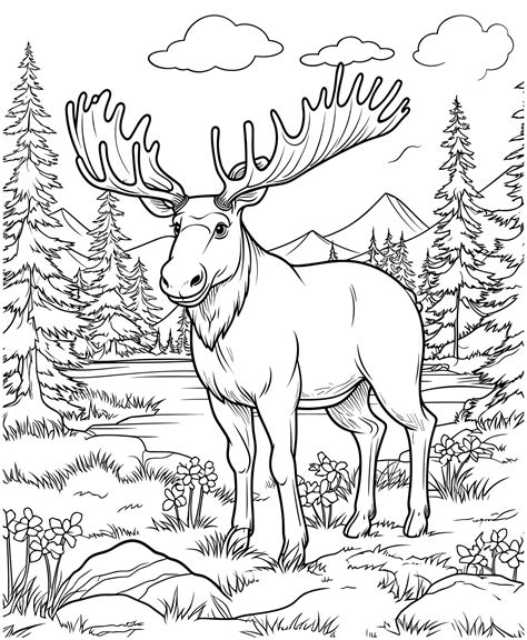 Moose Coloring Pages For Adults