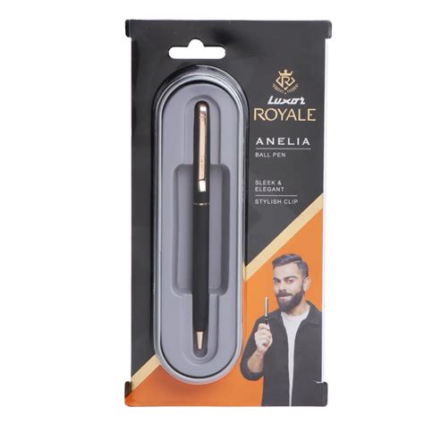 Luxor Royale, Anelia, Ball Pen, Pack of 1, Matte Black Body, Ink Colour ...