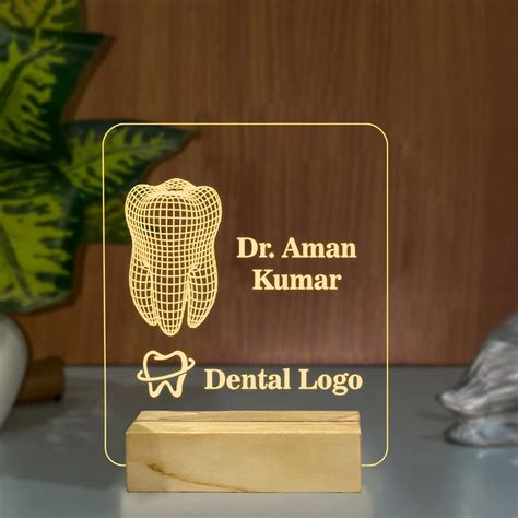 Buy StarLaser Teeth 3D Illusion Acrylic Table lamp Warm White Light ...