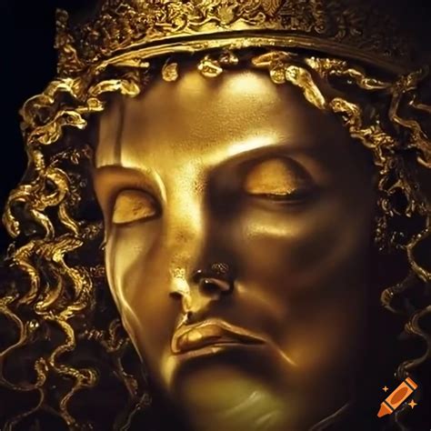 Art depicting King Midas turning his daughter into gold on Craiyon