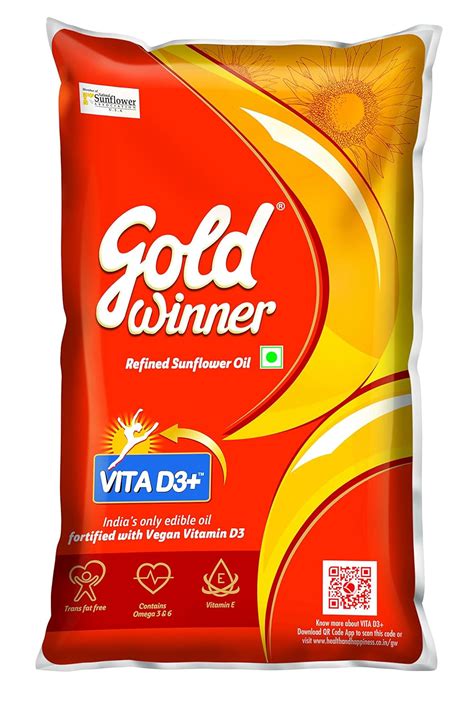 Gold Winner Refined Sunflower Oil, 1L: Amazon.in: Grocery & Gourmet Foods