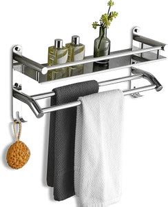 URIM Polished Edge Essentials - Stainless Single-Layer Shelf & Towel ...