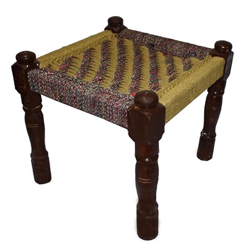 EVNCOM Wooden Chowki Wooden Stool Traditional Handicrafts Wooden Khatli ...
