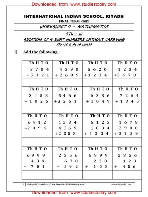 Image result for CBSE 4th Class Maths