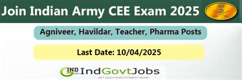 Indian Army CEE Recruitment 2025, Exam Notification, Eligibility ...