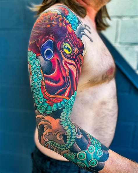Colorful Octopus Tattoos