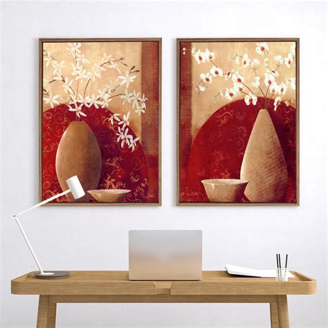 Floral Theme Framed Canvas Painting Framed Wall Art Print For Home Dec ...