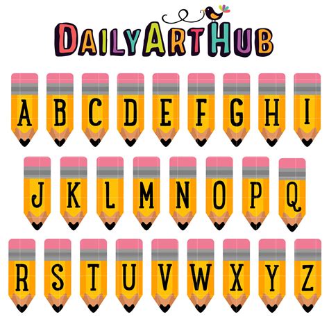 Pencil Alphabet Clip Art Set – Daily Art Hub // Graphics, Alphabets & SVG