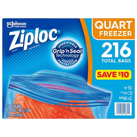Ziploc Quart Bag Dimensions at Barbara Eley blog