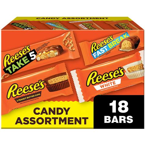 Reese's Assorted Chocolate and White Creme Candy, Box 28.06 oz, 18 ...