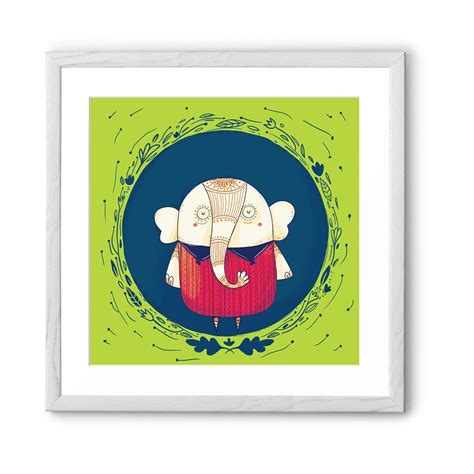 Chumbak Circle Elephant Green Pwf Wall Art : Amazon.in: Home & Kitchen