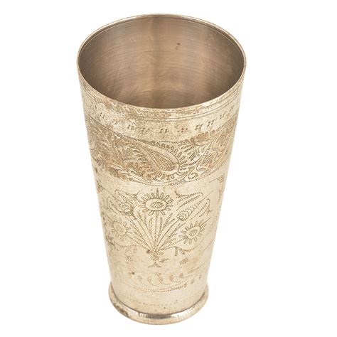 Floral Design Contemporary Style Brass Punjabi lassi Glass