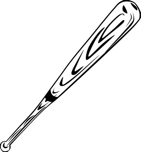 Horizontal Baseball Bat Clip Art
