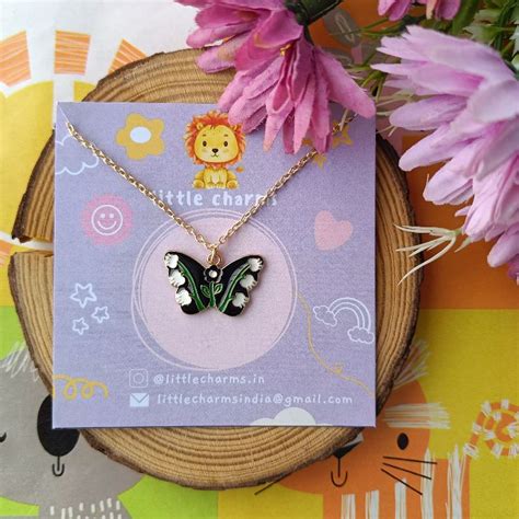 Buy Black Scenery Butterfly Necklace online from little charms