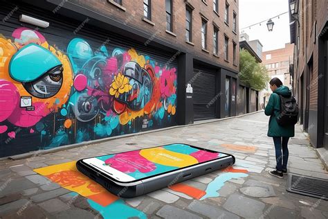 Premium Photo | Augmented reality street art in an urban setting with ...