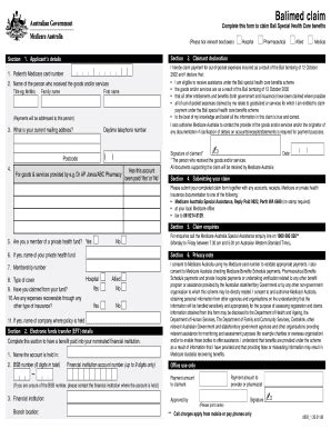 Balimed Claim Form - Department Of Human Services - Humanservices Gov ...