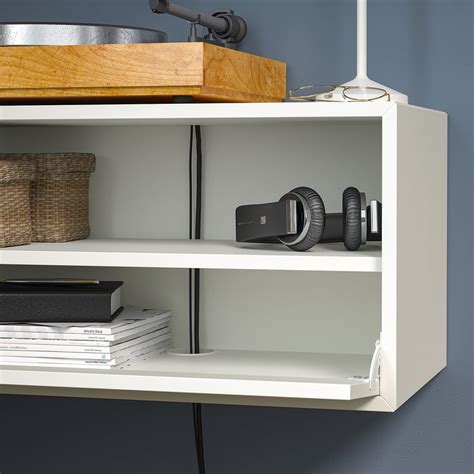 EKET media storage combination, white/brown walnut effect, 175x35x35 cm ...
