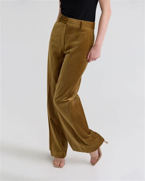 Lydia Stretch Velvet Pants - Luxurious Wide-Leg Design, Mid-Rise Fit ...
