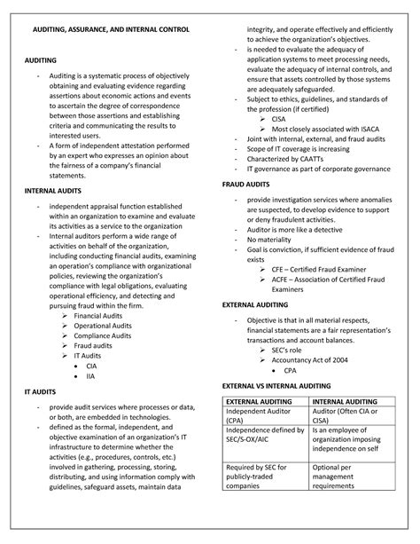 Audcis 1-2 - Chapter 1 - Auditing and Internal Control Chapter 2 ...