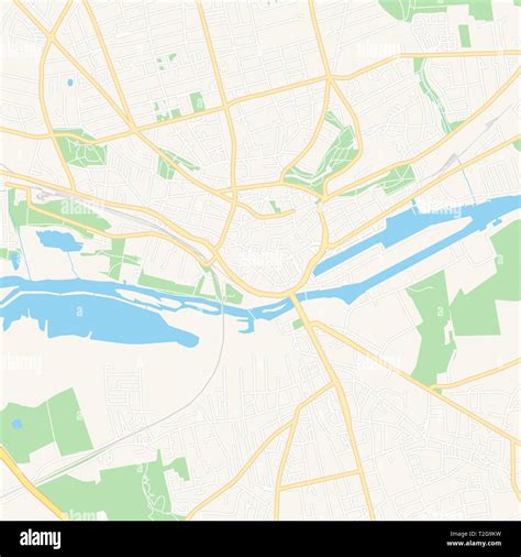 Printable map of Randers, Denmark with main and secondary roads and larger railways. This map is ...