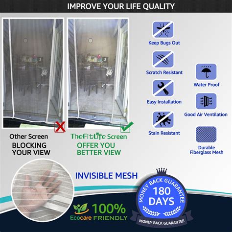 TheFitLife Double Door Magnetic Screen - Mesh | Ubuy India