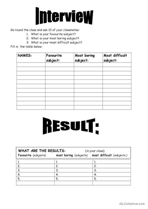 Interview Subheading Worksheet 的图像结果
