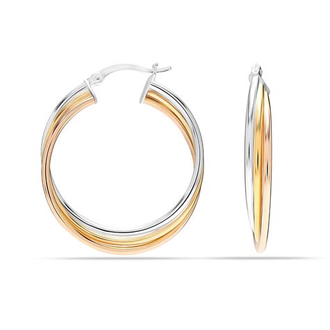 LeCalla - Buy 925 Sterling Silver Light-Weight Three-Tone Intertwining ...