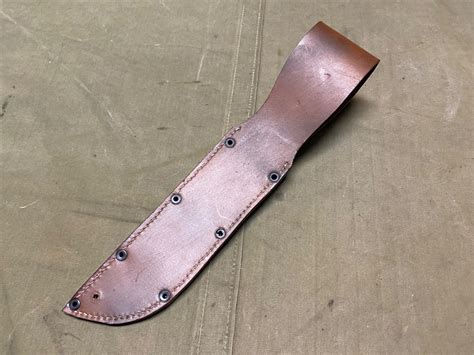 WWII US USMC MARINE K-BAR FIGHTING KNIFE LEATHER CARRY SCABBARD-AGED & WEATHERE | eBay