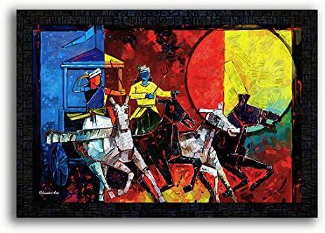 PNF Arjun Kishan Geeta updesh Painting with Wooden Synthetic Frame (13 ...