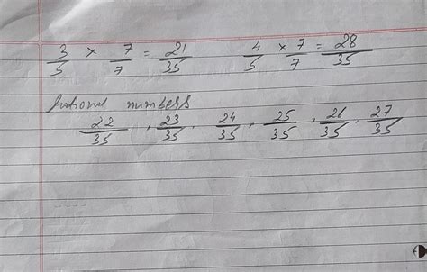 find five rational numbers between 3/5 and 4/5 - Brainly.in