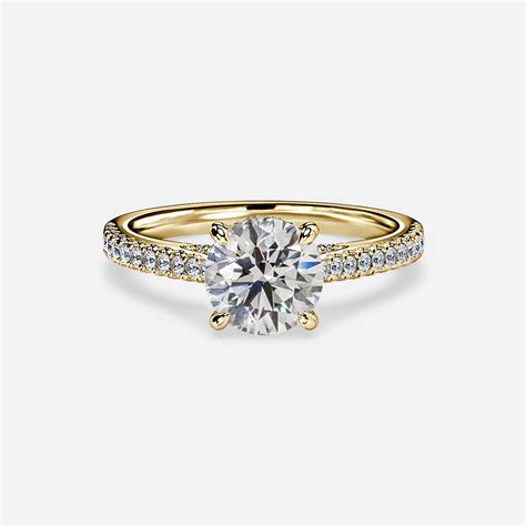 Mithrial Yellow Gold Trilogy Engagement Ring - Flawless Fine Jewellery