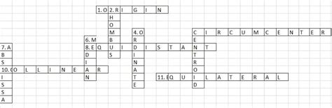 crossword puzzle on coordinate geometry class 10 - Brainly.in